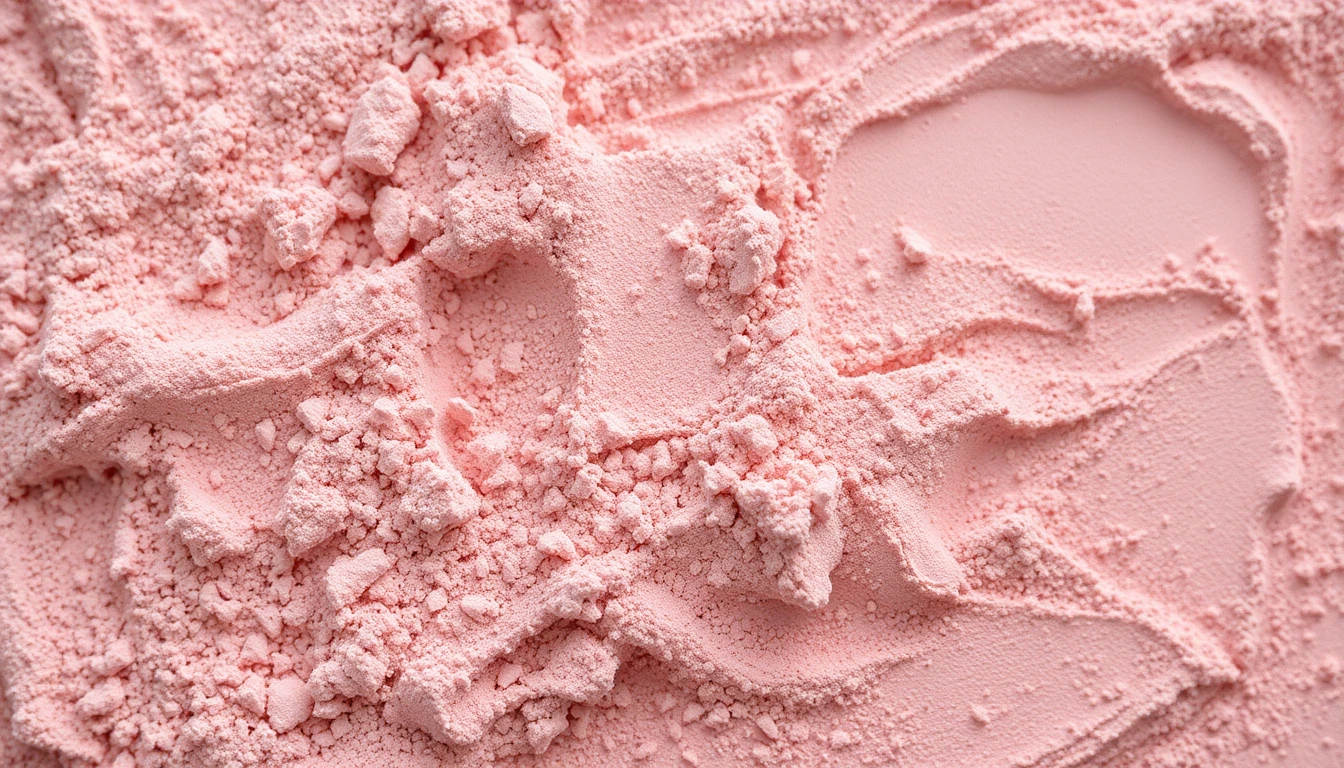 Mineral makeup powders in ethereal pinks, mauves, and champagne tones